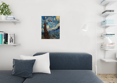 UFO Sighting On A Starry Night Vincent Van Gogh Humor Art Van Gogh Wall Art Natu