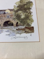 Vintage Zoe Kenway Framed Print Pulteney Bridge, Bath 14.5”x11.5”
