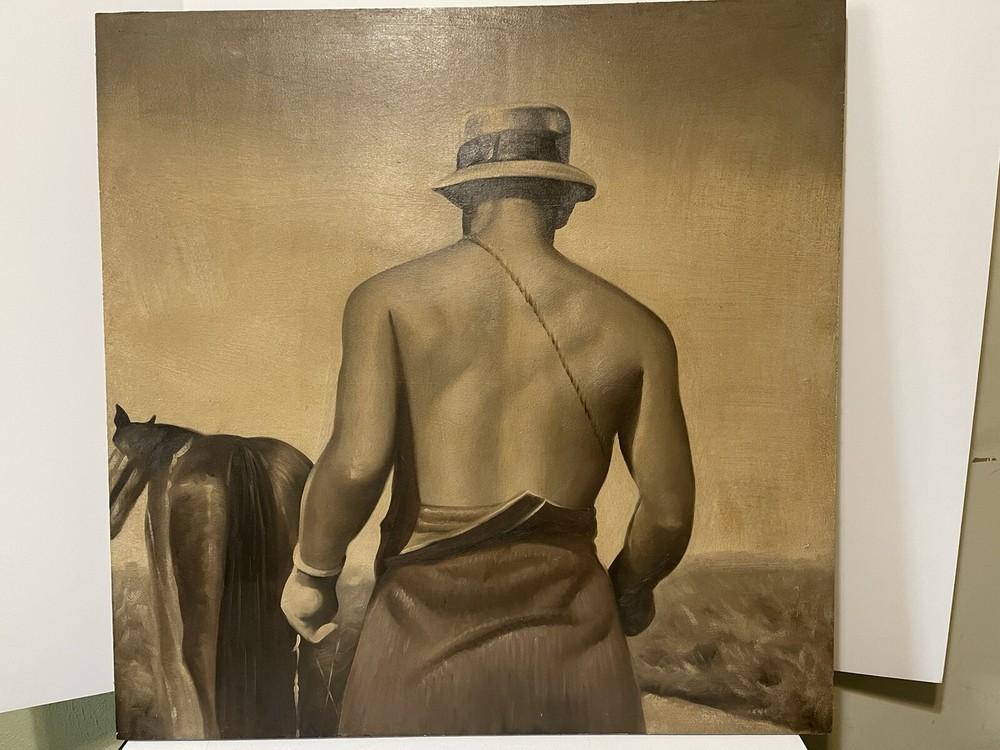 «Plowing The Fields» Acrylic painting on Wood 32″ Square