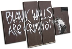 Blank Walls Banksy Street MULTI CANVAS WALL ART Picture Print VA