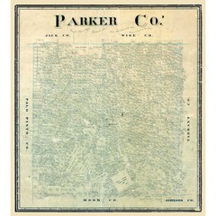 Historic County Map – Parker County Texas – General Land Office 1889 – Vintage