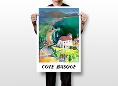 France Vintage Travel La Cote Basque Wall Art Home Decor – POSTER 20×30
