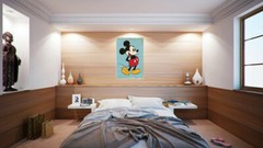 Mickey Mouse – Disney Poster (Retro Mickey / Blue Background) (Size: 24″ X 36″)