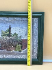 Rustic Framed Herb Print Garden Still Life Green Wood Frame Wall Art. 10”x14”.