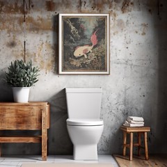 RETRO AXOLOTL Wall Art Print, SALAMANDER Flower Poster, Amphibian Animal Decor