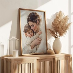 Mother’s Love Printable Art, Warm Neutral Home Decor, Heartwarming Motherhood