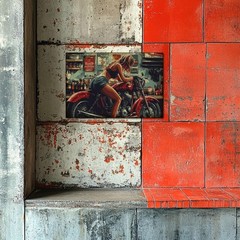 Tin Metal Sign Wall Art Print Poster A Pretty Girl Fixing Motorcycles