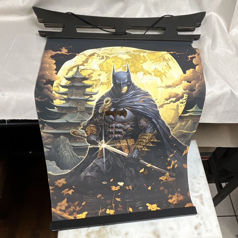 Batman Wall Hanging Poster Black/Gold Paper Vertical 24 in Hanging DC