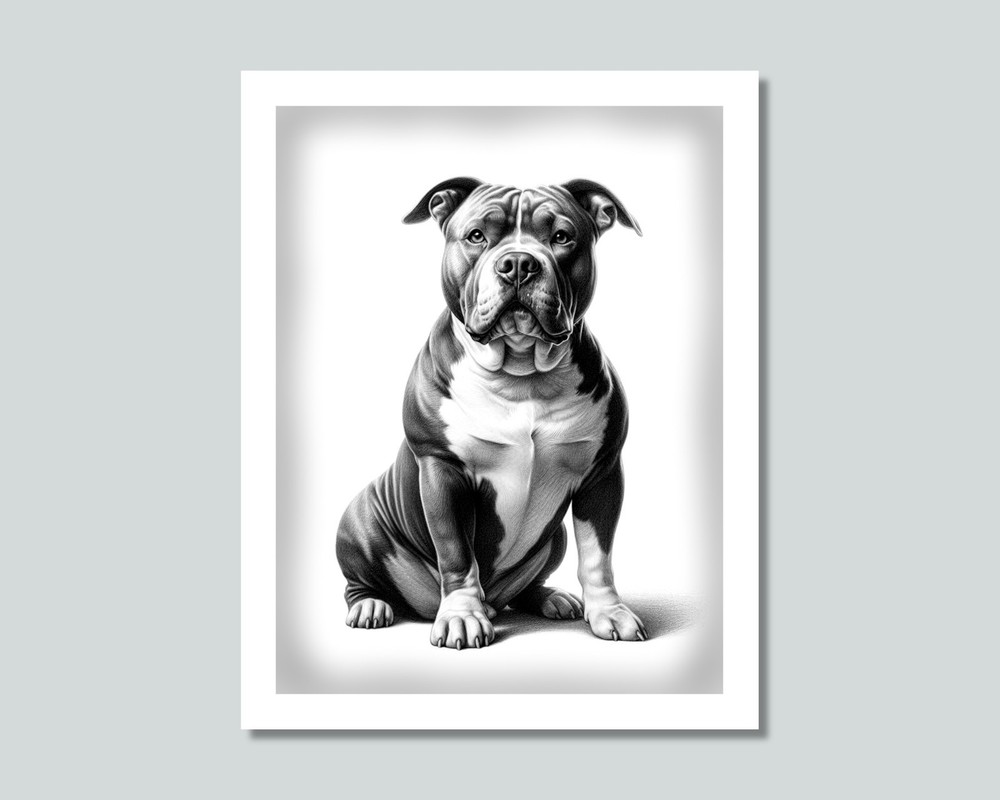 AMERICAN BULLY Dog Photo Picture Pet Print in 8×10, 8.5×11 or 11×14 WB3b