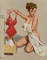 GIL ELVGREN Pin-Up Poster or Rolled Canvas Print «Partial Coverage»