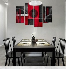SUNYSUBY Large Size 4 Piece Abstract Art Canvas Wall Painting Modern Decor Pa…