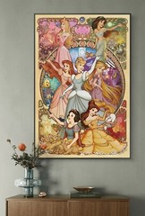 Princesses Snow White, Belle Cinderella Canvas Wall Art Home Decor