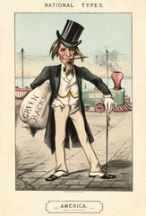National Types – America – Costume – Greenbacks – 1850’s – Political Poster