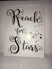 Reach For The Stars Motivational Wall Art 8″x10″ Gold Foil on White Cardstock