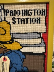 Paddington Bear Needlepoint Framed Wall Art Vintage Eden Toys 1975 12×15