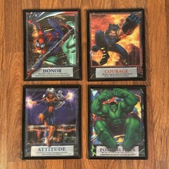 Marvel Heroes 3D Lenticular Framed Art Set – Spider-Man, Wolverine, Storm, Hulk