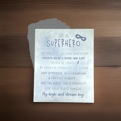 Superhero Inspirational Canvas Print Wall Art Quote for Kids Teens Bedroom