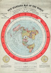 1892 Flat Earth Map Alexander Gleason Gleason’s New Standard Map of the World