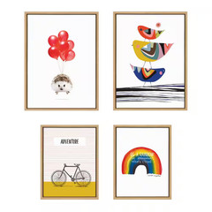 18 In. X 24 In. Sylvie Whimsy Modern Framed Canvas Set Framed Canvas Wall Art (S