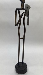 Bronze Art Sculptures Modern Musical Set Flute Cymbals Violin Stick Figures