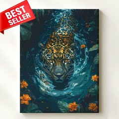Canvas Jungle Hyper Realistic Wildlife Some Moments Swimming Through Wall Art