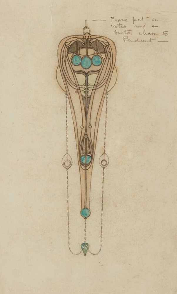 Art Nouveau Jewelry Design Print – Frances MacDonald MacNair Decorative Drawing
