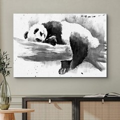 Wall26 Canvas Print Black & White Sleeping Panda Wildlife Wall Art