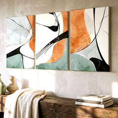 3 Pieces Abstract Earthy Tones Large Wall Art Set for Living Room Set Of 3