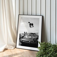 Porsche Print, Skateboard Poster, Photography Prints, Black and White Wall Art