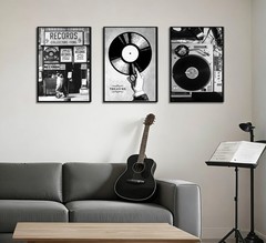 3Pcs Music Poster Wall Art Fashion Black And White Photography Preppy Vinyl R…