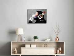 Monkey With Headphones of Banksy DJ Chimp Pop Art Cool Ape Canvas Prints