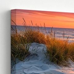 3 Pieces Sunset Beach Pathway Coastal Large Wall Art Set for Living Set Of 3