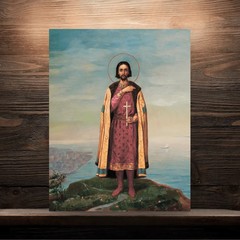 Orthodox Icon of Saint Gleb of Vladimir Handcrafted Religious wall Art