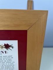 Inspirational Wall Art Wood Framed Picture LOVE Quote Red Mat Decor Bible Verse