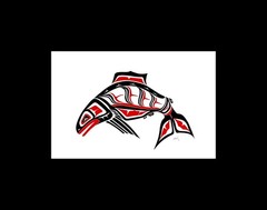 SALMON by Coast Salish artist Dean White – 11″ x 14″ Matted art print