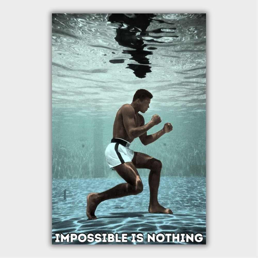 Muhammed Ali Boxing Premium MDF Wood Art Poster Room Garage Decor