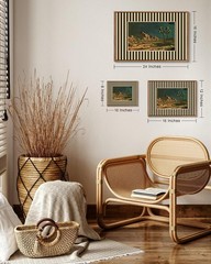 Vintage Western Desert Night Framed Wall Art Southwestern Cactus Canvas Wall …