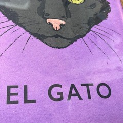 NEW El Gato 56 Framed Black Cat Mexican Art Print Sapna Shah 12×18 Gold Purple