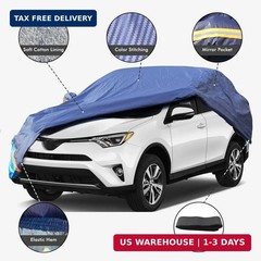 Car Cover Waterproof All Weather, 6 Layers Outdoor Full Exterior Cover Rain Sun