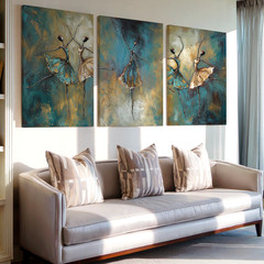 3 Pieces Abstract Dancer Figures Motion Vibrant Large Wall Art for Set Of 3