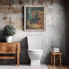 Retro DRAGON SLAYER Wall Art, Fantasy Sword Warrior Dinosaur Girl Poster Print