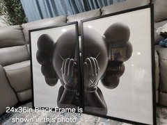 Set of 2 Kaws Left & right face art Pieces canvas wall home decor Portrait Galle