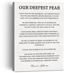 Inspirational Our Deepest Fear Poem Canvas Painting Framed Wall Art Decor for…
