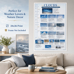 Cloud Identification Unframed Poster 24×36 – Weather Reference Chart