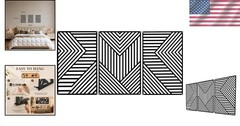 Stylish 3-Piece Metal Wall Decor – Abstract Geometric Art Set with 3D Design