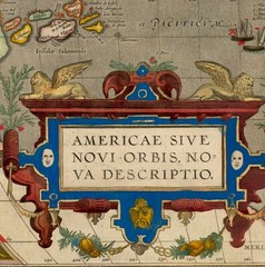 Ancient 1587 Vintage Rare America Map; 100% Cotton Canvas Magnetic Wooden Hanger