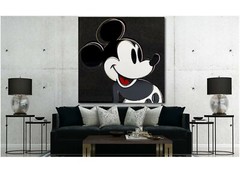 Andy Warhol- Mickey Mouse Black – Pop Art – Framed Canvas