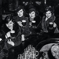 Ladies’ Night Vintage Bar Photography Black and White Historic Social Art