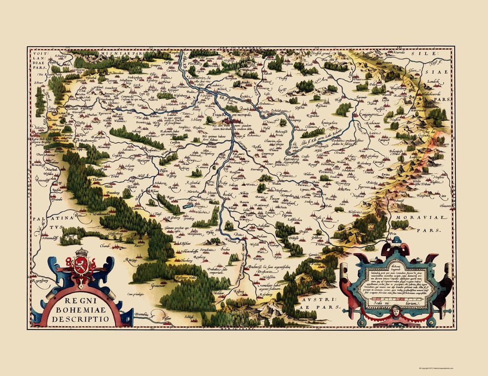 Historic Map – Bohemia Czech Republic – Ortelius 1573 – Vintage Wall Art