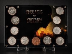 Zombucks 11-Coin Relics of Decay Display 10 oz Silver + Copper OOAK